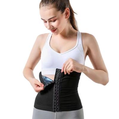 China Daily Life + Black Sports Women Waist Trainer Corset Sweat Body Shaper Adjustable Fitness Waist Trainer With Hook for sale