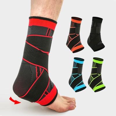 China Protective Nylon Running Athletic Breathable Bandage Adjustable Ankle Support Guard for sale