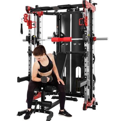 China Commercial Multi Functional Blacksmith Machine Gym Home Equipment Gym Trainer Home Use Power Rack Blacksmith Squat Machine For Home Use for sale