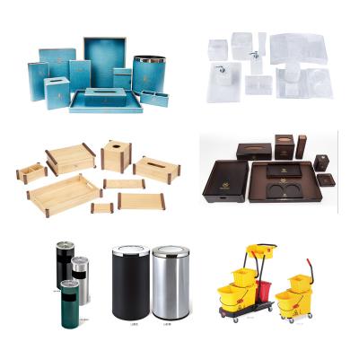 China Bedroom Custom Five Star Hotel Room Leather Products Accessories Hotel Supplies Amenities Sets Accessories for sale