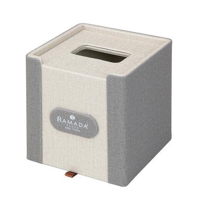 China Customized Logo Cylinder Home Tissue Box Modern High End Luxury Leather Tissue Box Organizer for sale