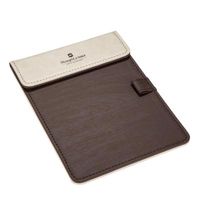 China 2021Hotel Guest Room PU A4 A5 Self-adhesive Beige PU Leather Pad Meeting Notepad Holder Leather Manufacturer For Star Hotel for sale