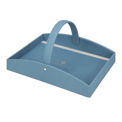 China 2021 New Purpose Durable Eco-friendly Hotel Room Multi Purpose Faux Leather Hotel Slipper Tray Basket PU Boot Shoe Basket for sale