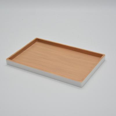 China OEM Resin Bedroom White Wood White Tray Food Caddy Manufacturing for sale