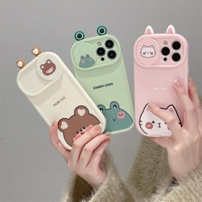 China 3D Anti-fingerprint cartoon push window case cover for Phone14promax Apple 12/11, phone case soft for xsmax 13 cheap price for sale