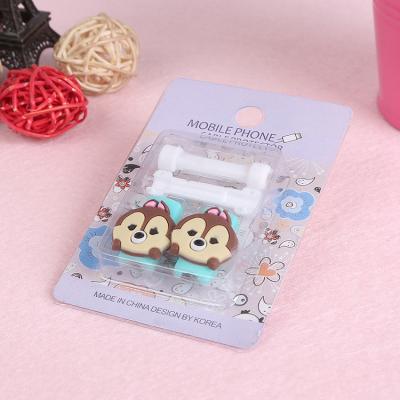 China Lightweight Creative Soft PVC Cartoon Data Cable Protective Sleeve Winder, Data Cable Cartoon Clamp Clip For Iphone for sale