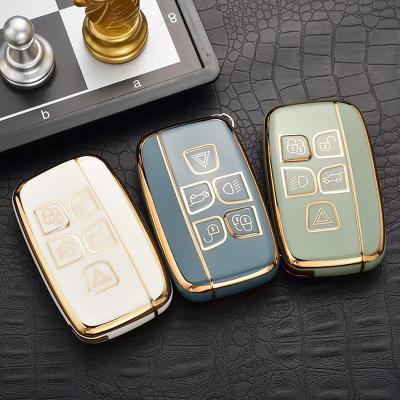 China Remote Support Shell For Land Rover Range Rover Sport Evoque Freelander For Jaguar XF XJ XE XJL XF Key Case Cover Car Gold Decoration New TPU for sale