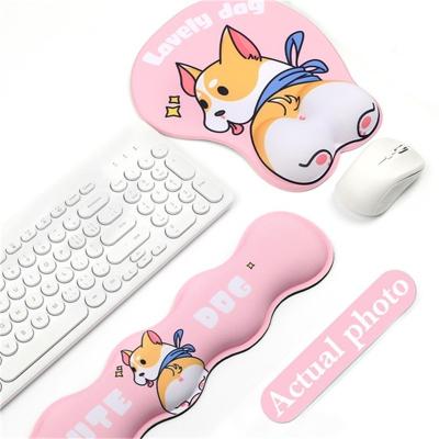 China Waterproof Ergonomic Cushion Support Set Waterproof MousePads Wrist Rest Keyboard Keyboard Cute Memory Foam Dogs Model Lightweight Hot Selling for sale