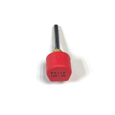 China / Red Color Single Coil Turn Potentiometer Rotary Potentiometer WX118 10K 5K for sale