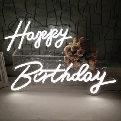 China Morden Happy Birthday Morden Led Neon Lights Sign Party Supplies Letters Happy Birthday Neon Sign for sale