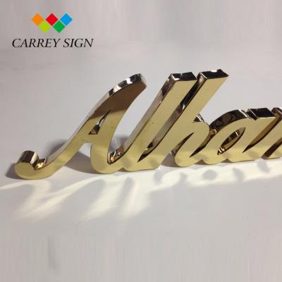 China Custom Small Stainless Steel Metal 3D Mirror Signage Letters Free Standing Letters for sale