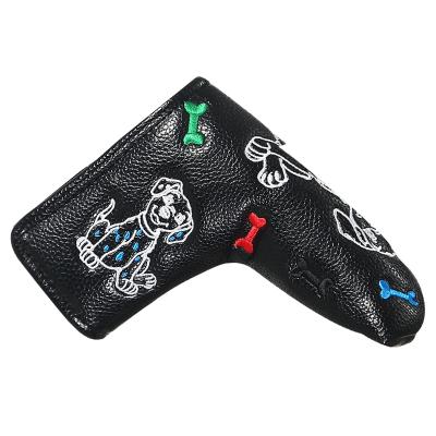 China Custom Animal Embroidery Waterproof Golf Putter PU Head Cover Waterproof Wholesale High Quality Waterproof Logo Head Cover for sale