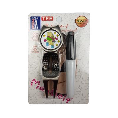 China Long Lasting Magnetic Golf Ball Liner Marker With Marker Pen for sale