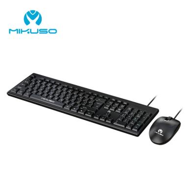 China Mikuso KB-C012 N Computer Desktop Mouse Waterproof Keyboard Set Wired Mouse Keyboard Combos for sale