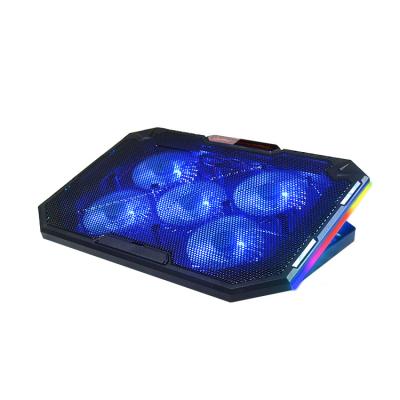 China 12-17 Inch Fans RGB Laptop Cooling Pad 5 Speed ​​Adjustable Laptop Cooler Fan for sale