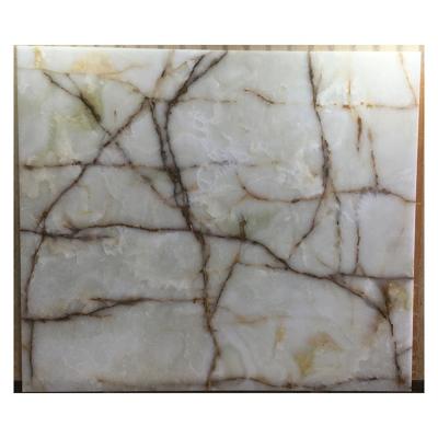 China Modern Cheap Home Decor White Gold Onyx Slabs Natural Marble Stone Price for sale