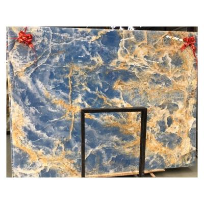 China M2 Blue Onyx Marble Price Decoration Translucent Cladding Good Quality Wall Material for sale