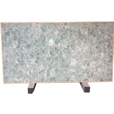 China Background Wall Price Best Semi Precious Green Agate Gemstone Tile And Slabs for sale