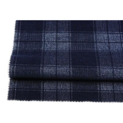 China 16 wale woven indigo color Shrink-resistant yarn dyed outdoor corduroy furniture fabric for sale