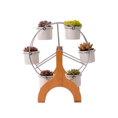 China American Ceramic Flower Pot Suit White Ferris Wheel Style Combination Fleshy Plant Pot for sale