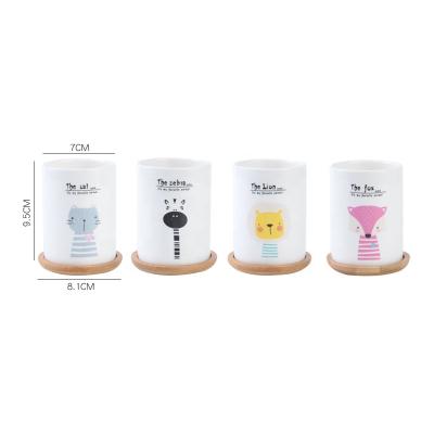 China Korean Style Combined Ceramic Fleshy Flower Pot Eco-friendly Hand Painted Small Flowerpot for sale