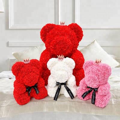 China Natural wholesale valentine gift high quality hot sale touch bear flower rose bear for sale