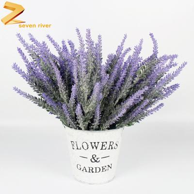 China Fashional Plastic Purple Lavender Artificial Flower Bouquet For Wedding Party Home Decorations for sale