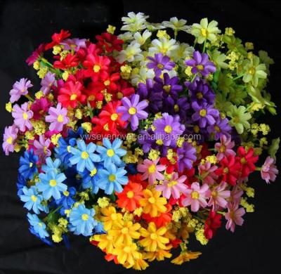 China Cheap wholesale mini silk flower artificial flower daisy silk flower for home decoration for sale