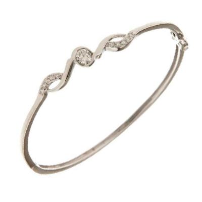 China Best Selling Bling Charm Quarry 18K White Gold Diamond Bangles For Girl CLASSIC Jewelry for sale