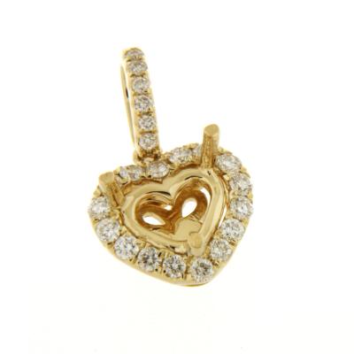 China Heart Jewelry CLASSIC Timeless Diamond Pendant 18K Yellow Gold Pendant Mounting Jewelry for sale