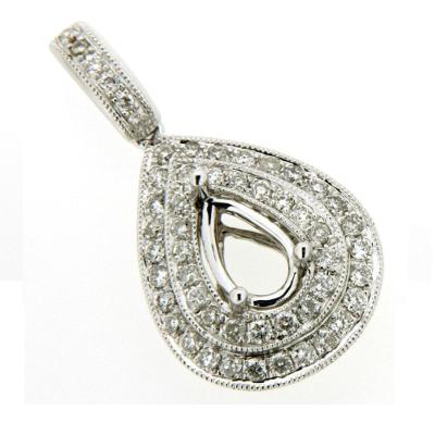 China Design Diamond Pendant 18K Luxury High Quality White Gold Diamond Pendant Mounting Jewelry for sale