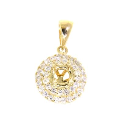 China CLASSIC Popular Design Office Engagement 18K Yellow Gold Brilliant Round Diamond Pendant Mount For Lady for sale