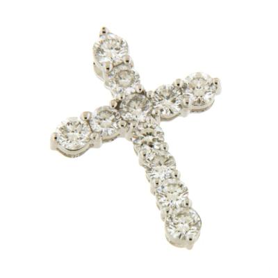 China 2020 Religious Fine Jewelry Diamond Cross 18K White Gold Religious Diamond Pendant Jewelry for sale