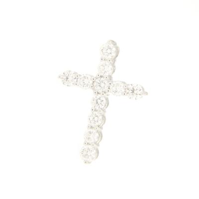 China Hot Selling Sumptuous White Gold Religious Diamond Cross Pendant For Birthday 18K Girlfriend for sale