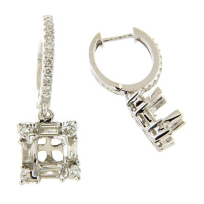 China Designer Charm Earring Women 18K White Gold Diamond Earring CLASSIC Jewelry for sale