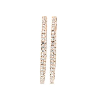 China CLASSIC Top Selling Delicate Party 18K Rose Gold Diamond Hoop Earring For Girlfriend for sale