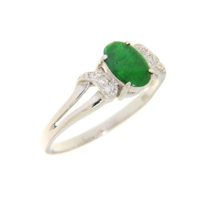 China Vintage High Quality Modern Designs Around Jade Diamond And Natural Stone 18k Gold Ring for sale