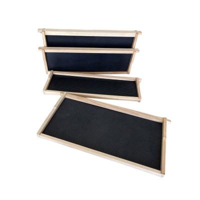 China Hot Selling Black Bee Foundation Wood Frames Plastic Comb with Wood Bee Frame for sale