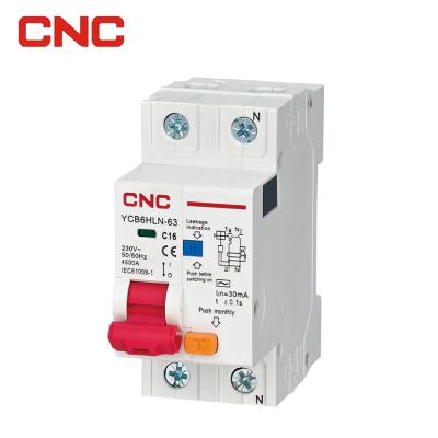 China Professional Residual Current B N 1p 63a 30ma RCBO Circuit Breaker With Over Current Protection for sale