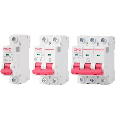 China Factory two pole mini switch mcb (miniature circuit breaker) 63a 2p 4500 for sale