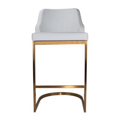 China Stable High Quality Faux Leather White Bar Stool Opulent Funky Modern Furniture for sale