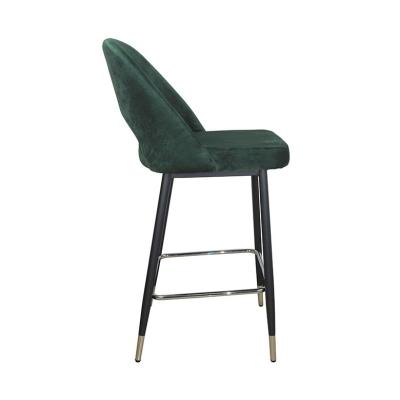 China Wholesale high quality stable modern design breakfast green velvet upholstered bar stool chair for kitchen bar furniture for sale