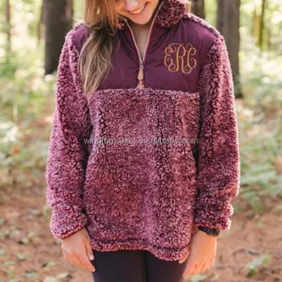 China wholesale custom fuzzy fuzzy fuzzy aztec fluffy sherpa fleece hoodie Anti-wrinkle logo quarter pullover for sale