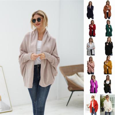 China 2021 New Style Women's Anti-Shrink Anti-Shrink Coat Sweaters Wing Long Sleeve Oversize Batwing Cardigan One Size for sale