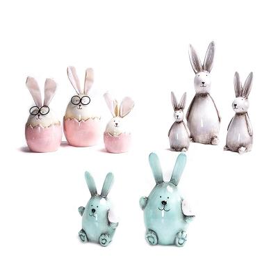 China Hot Selling Easter Decorations Home Decoration Ceramic Rabbit Christmas Decoration Rabbit for sale