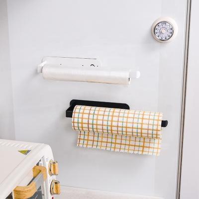 China Magnetic Tissue Roll Holder Matte Rack Tissue Roll Holder Amazon Top Selling Fridge Modern Paper Towel Rack for sale