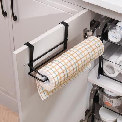 China Customized Modern Tissue Paper Holder Metal Kitchen Paper Hanger Over The Door Paper Roll Holder for sale