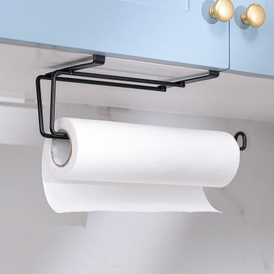 China Modern Fast Shipping Paper Towel Rack Under Cabinet Kitchen Tissue Roll Rack Nail Free Paper Towel Roll Holder for sale