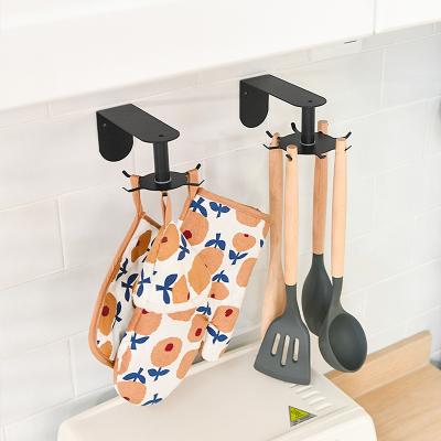 China 6/8 Kitchen Wall Mounted Rotatable Rotating Hooks OEM/ODM Kitchen Hooks Minimalist Metal Kitchen Hooks for sale