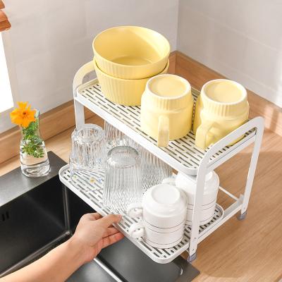 China Low Price Multifunctional And Strong Carrier Bottle Drying Rack Metal Tea Cup Drain Shelf Coffee Cup Organizer With Slide Tray for sale